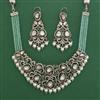 Kundan Pearl Necklace with Mehndi Plating