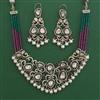 Kundan Pearl Necklace with Mehndi Plating
