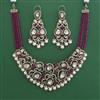 Kundan Pearl Necklace with Mehndi Plating