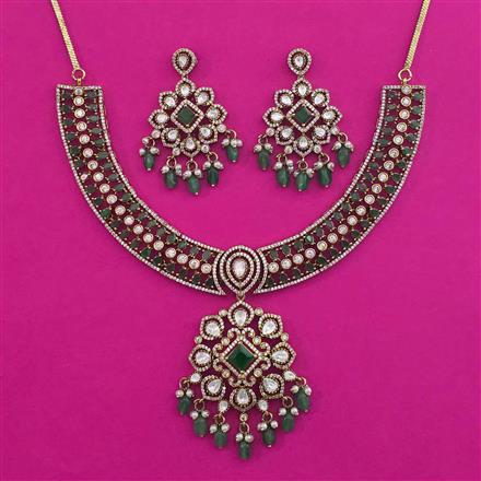 Kundan Classic Necklace with Mehndi Plating