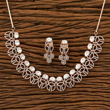 Cz Classic Necklace with rose gold plating
