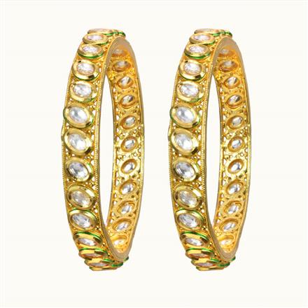 Kundan Classic Bangles with gold plating