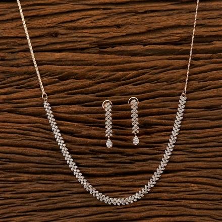 Cz Delicate Necklace with Rose Gold plating