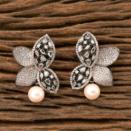 Cz Short Earring with black rose plating
