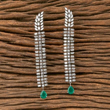 Cz Long Earring with black plating