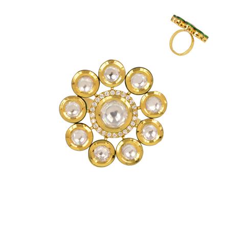 Kundan Classic Ring with gold plating