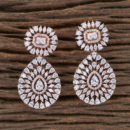 Cz Classic Earring with Rose Gold plating