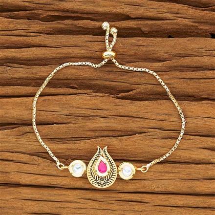Kundan Adjustable Bracelet with gold plating