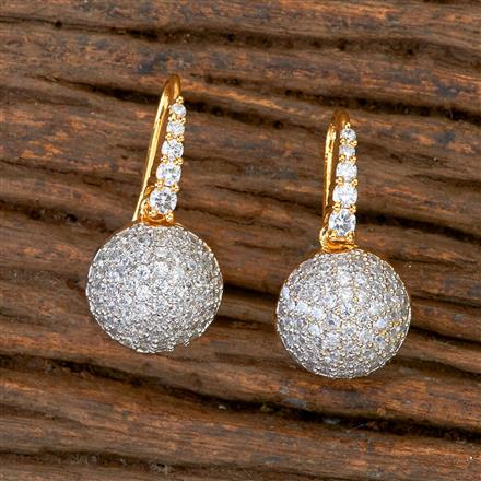 Cz Short Earring with 2 Tone plating
