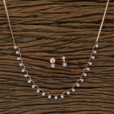 Cz Delicate Necklace with Rose Gold plating