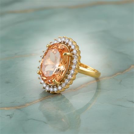 Cz Classic Ring With 2 Tone Plating