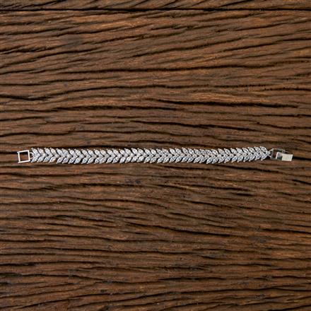 Cz Classic Bracelet With Rhodium Plating