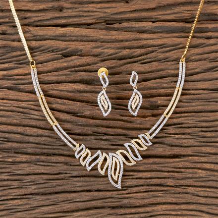 Cz Classic Necklace with 2 Tone Plating