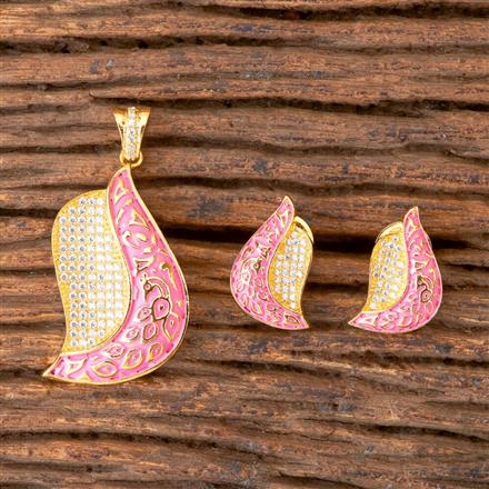 Cz Classic Pendant set with Gold Plating