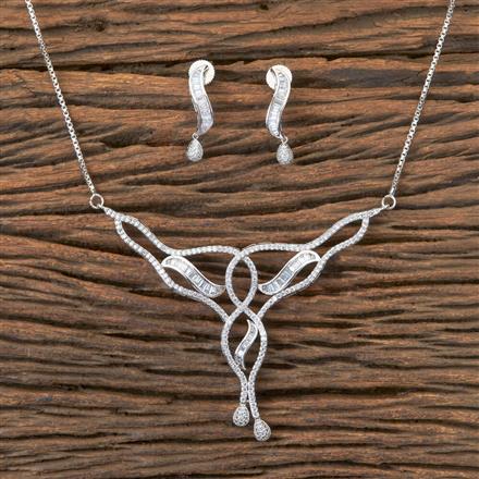 Cz Classic Necklace With Rhodium Plating