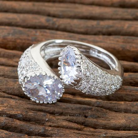 Cz Classic Ring With Rhodium Plating