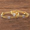 Cz Classic Bangles With 2 Tone Plating
