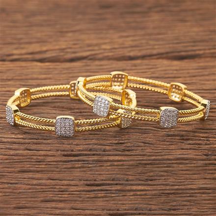Cz Classic Bangles With 2 Tone Plating