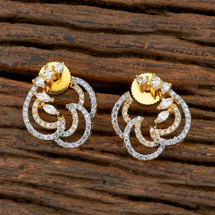 CZ Chand Earring with 2 tone plating