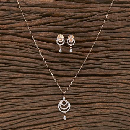 Cz Delicate Pendant Set With Rose Gold Plating