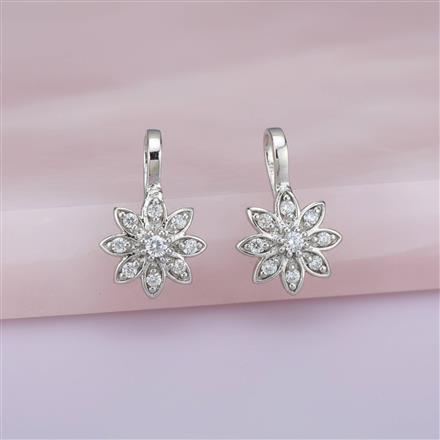 Cz Delicate Nose Ring With Rhodium Plating