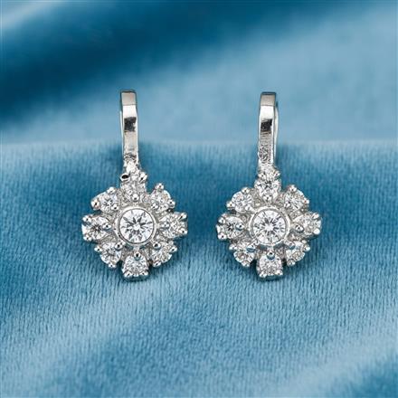 Cz Delicate Nose Ring With Rhodium Plating