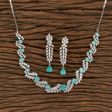 Cz Classic Necklace With Rhodium Plating