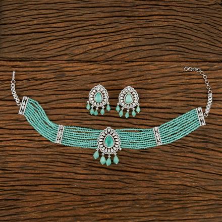 Cz Classic Necklace With Rhodium Plating