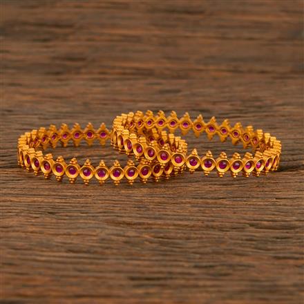 Cz Classic Bangles With Matte Gold Plating