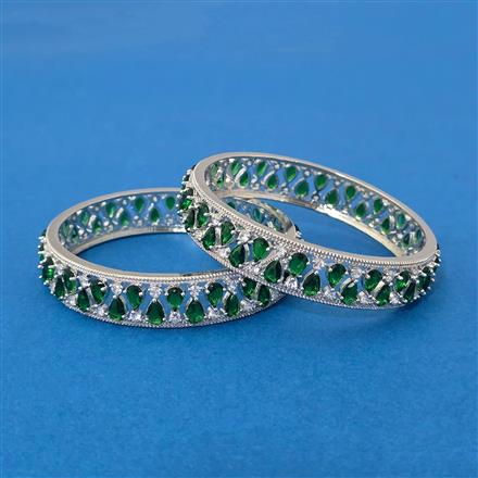 Cubic Zirconia Classic Bangles With Rhodium Plating