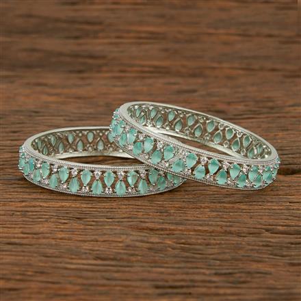 Cz Classic Bangles With Rhodium Plating