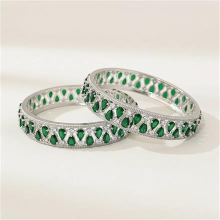 Cubic Zirconia Classic Bangles With Rhodium Plating