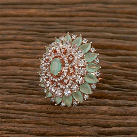 Cz Classic Ring With Rose Gold Plating