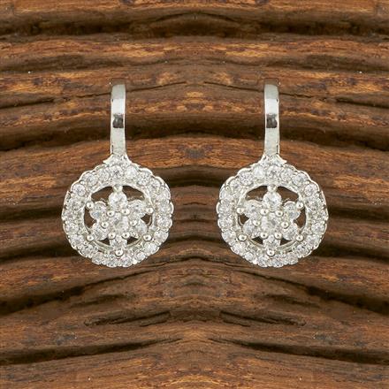 Cz Delicate Nose Ring With Rhodium Plating