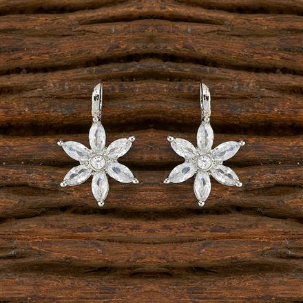 Cz Delicate Nose Ring With Rhodium Plating