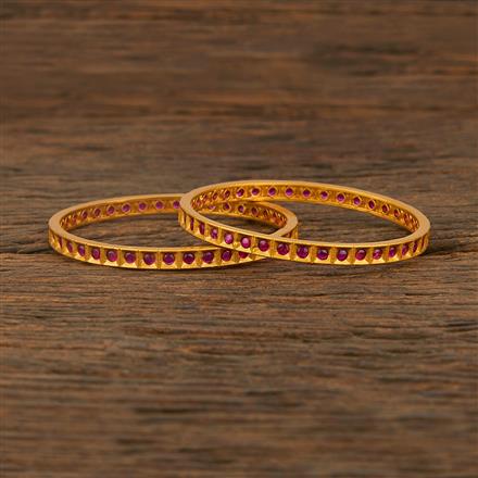 Cz Classic Bangles With Matte Gold Plating