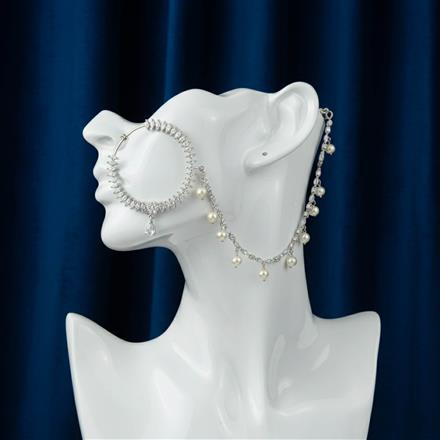 Cz Classic Nose Ring With Rhodium Plating