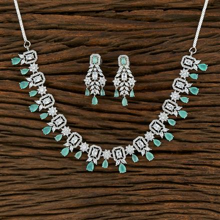 Cz Classic Necklace With Rhodium Plating