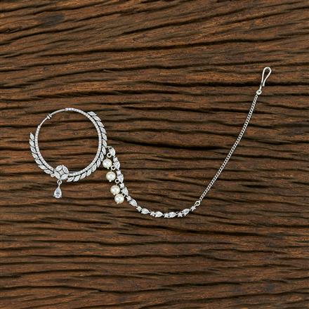 Cz Classic Nose Ring With Rhodium Plating