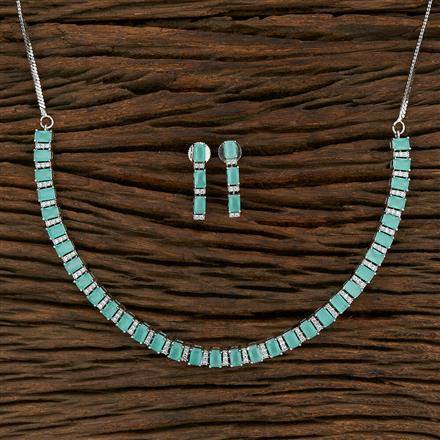 Cz Classic Necklace With Rhodium Plating