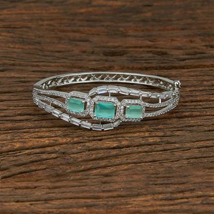 Cz Classic Kada With Rhodium Plating