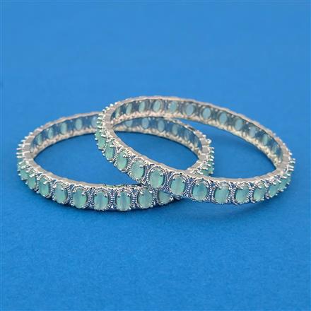 Cz Classic Bangles With Rhodium Plating