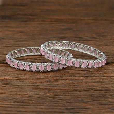 Cz Classic Bangles With Rhodium Plating