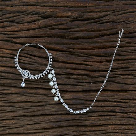 Cz Classic Nose Ring With Rhodium Plating