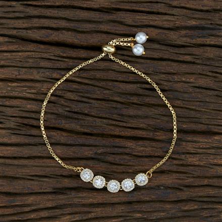 Cz Adjustable Bracelet With Gold Plating