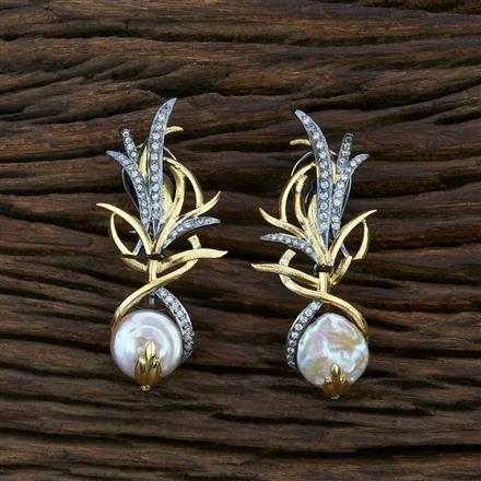 Cz Classic Designer Earring With Black Plating