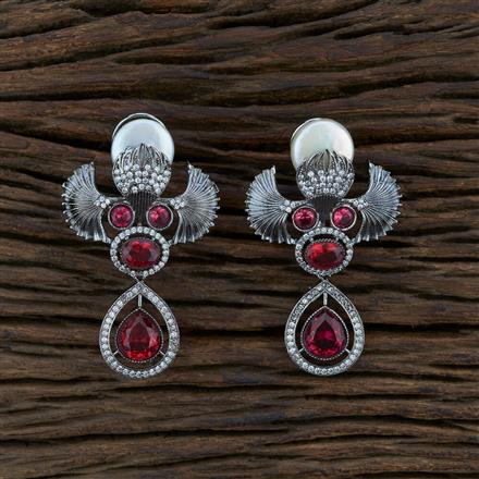 Cz Classic Designer Earring With Black Plating