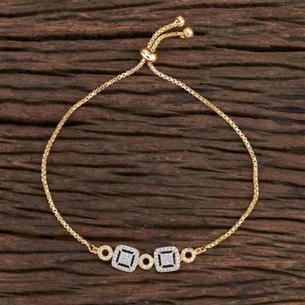 Cz Adjustable Bracelet With 2 Tone Plating