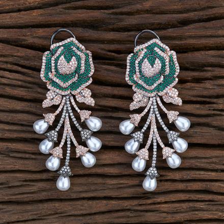 Cz Classic Earring With Black Rose Plating