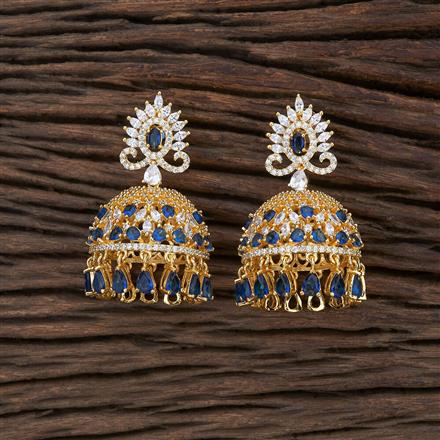 Cz Jhumkis With Gold Plating